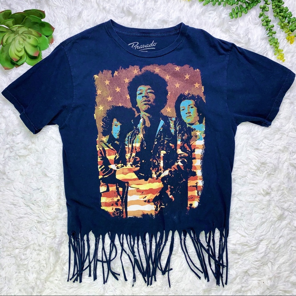 SOLD Jimmy Hendrix Fringe Short Sleeve Band Tee - Picture 3 of 7
